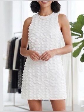 Ted Baker White Ruffle Tunic Mini Dress NWT Size US 12